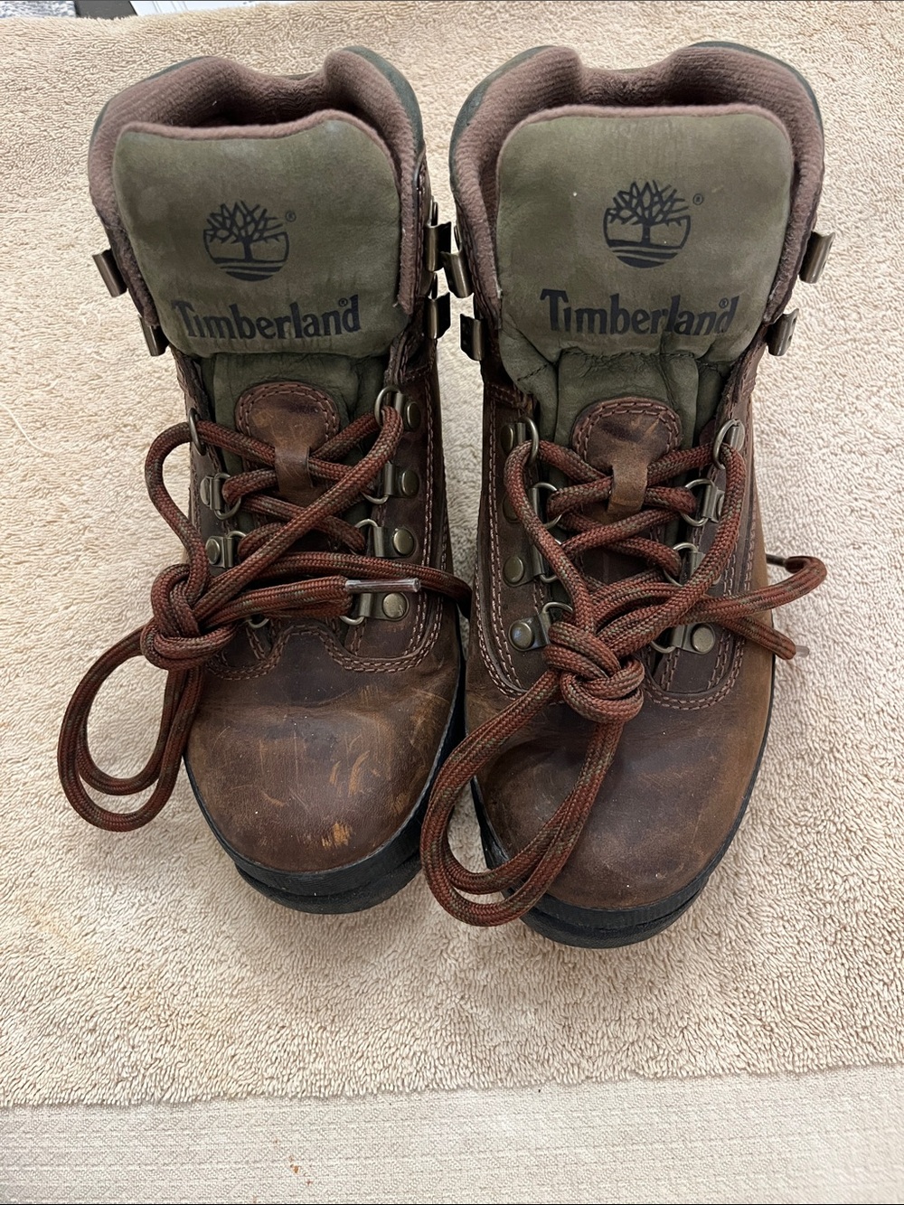 Timberland Brown and Olive Green Women's Hiking Boots